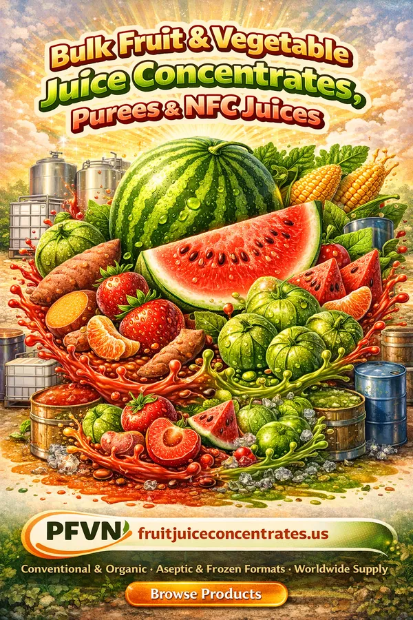 Bulk fruit and vegetable ingredients for manufacturing